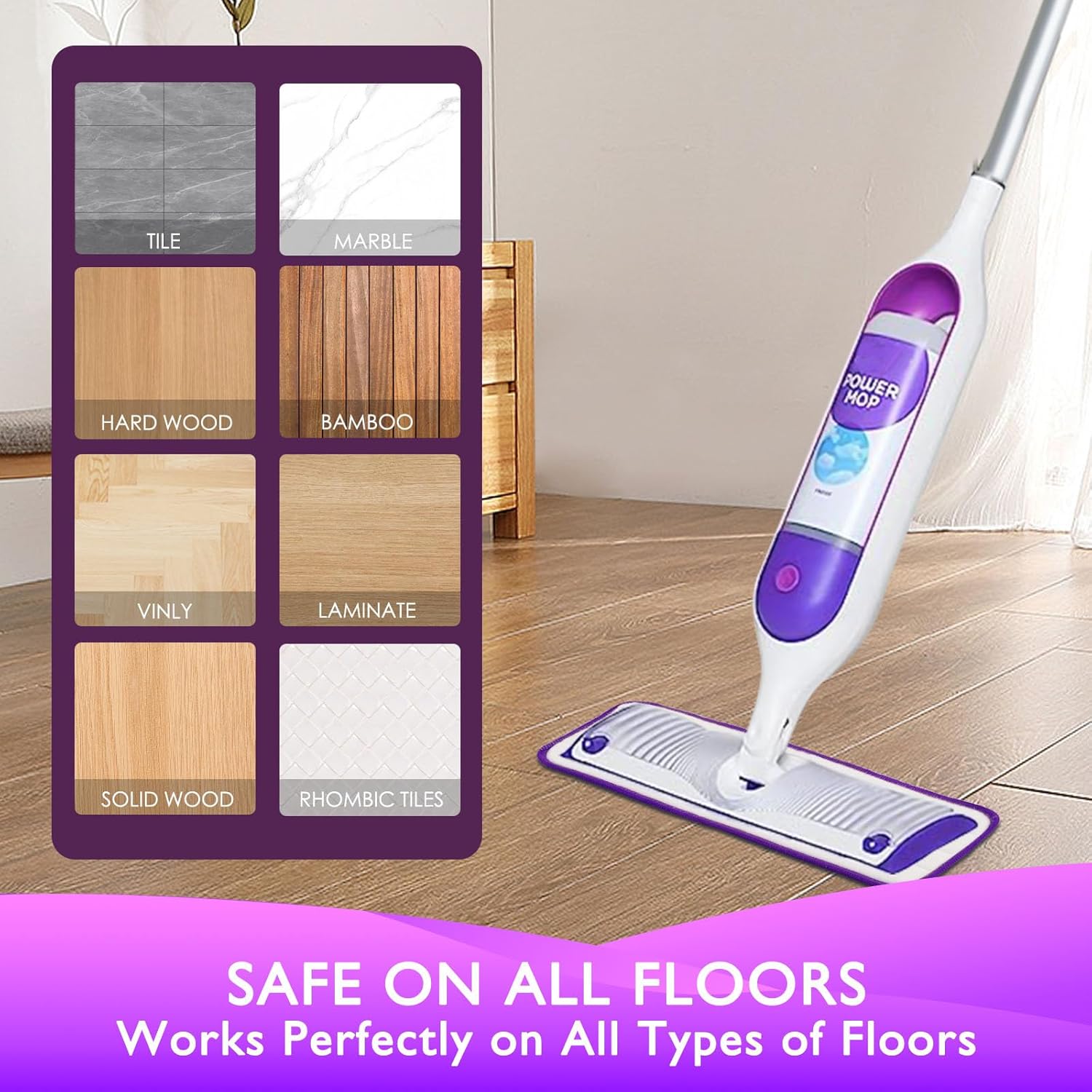 Reusable Power Mop Refills Pads Compatible with Swiffer PowerMop Mop 4 Pack & Reusable Duster Refill Compatible with Swiffer Hand Duster 4 Pack Handle is Not Included