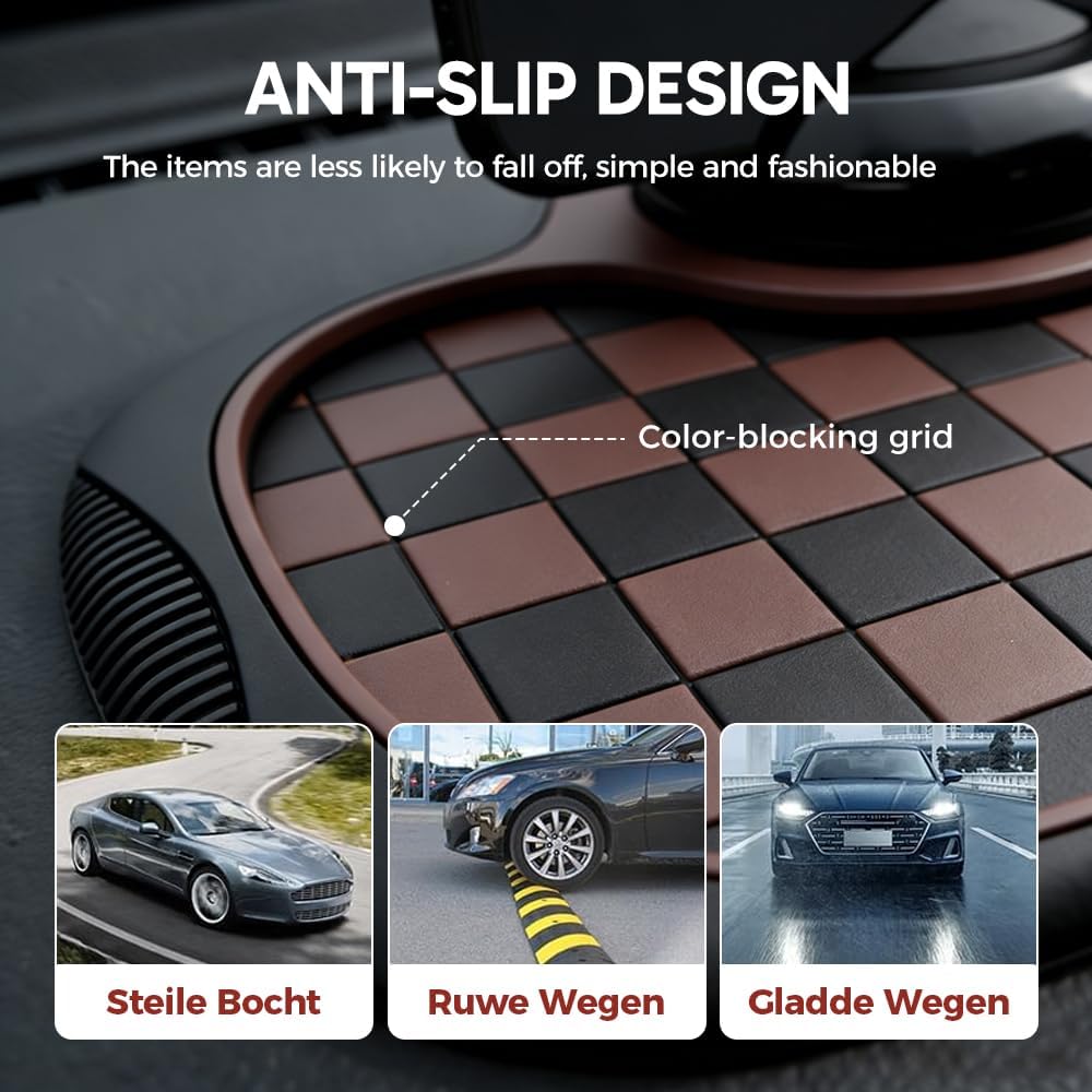 Mobile Phone Bracket Anti-Slip Mat, Multifunction Car Dashboard Mat with Temporary Parking Number, Large Universal Fit Anti-Slip Mat for Phones, Sunglasses and Keys Gadget Black-Gray