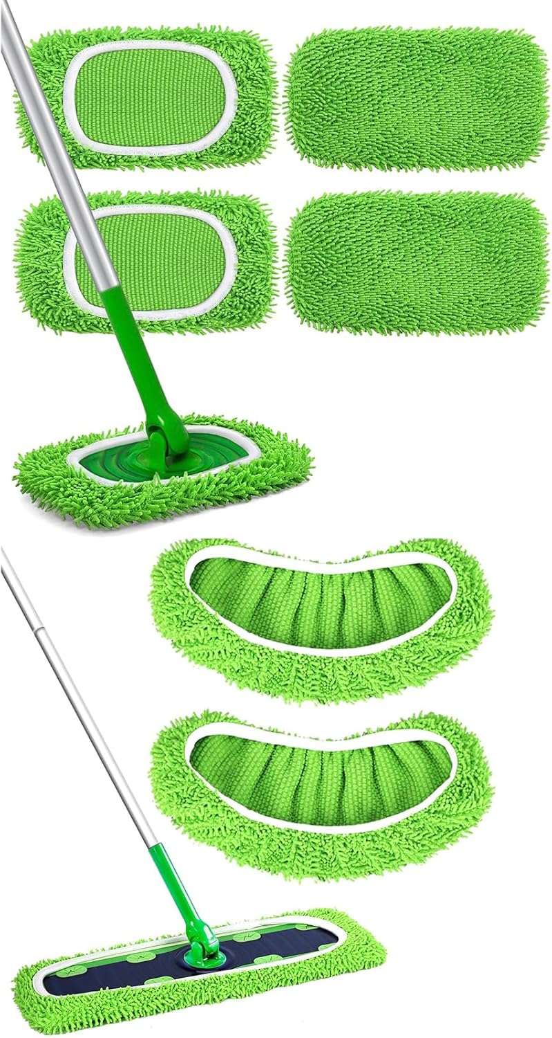 Reusable Microfiber Mop Pads Compatible with Swiffer Sweeper- 4 Pack & 2 Pack Dry & Wet XL Pads Mop is not Included