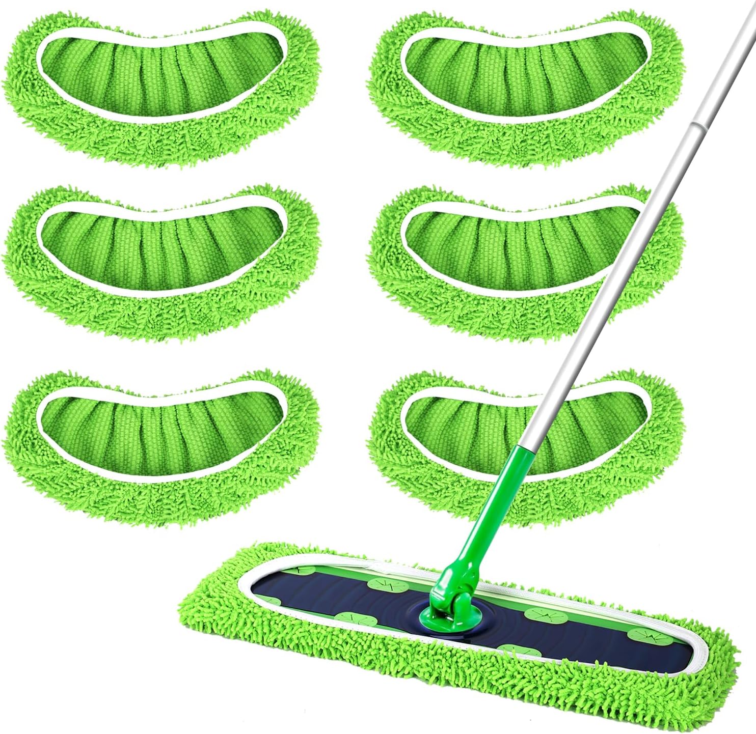 50 Count Disposable XL Dry Sweeping Cloths + 6 Pack Reusable Microfiber Mop Pads for Swiffer Sweeper XL Mop Mop is not Included