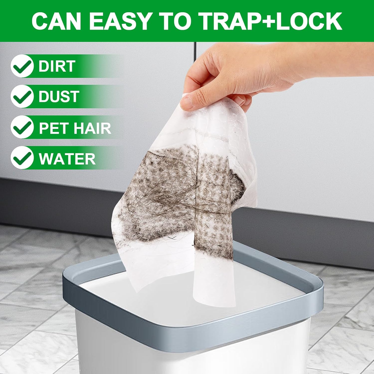 50 Count Disposable XL Dry Sweeping Cloths + 6 Pack Reusable Microfiber Mop Pads for Swiffer Sweeper XL Mop Mop is not Included