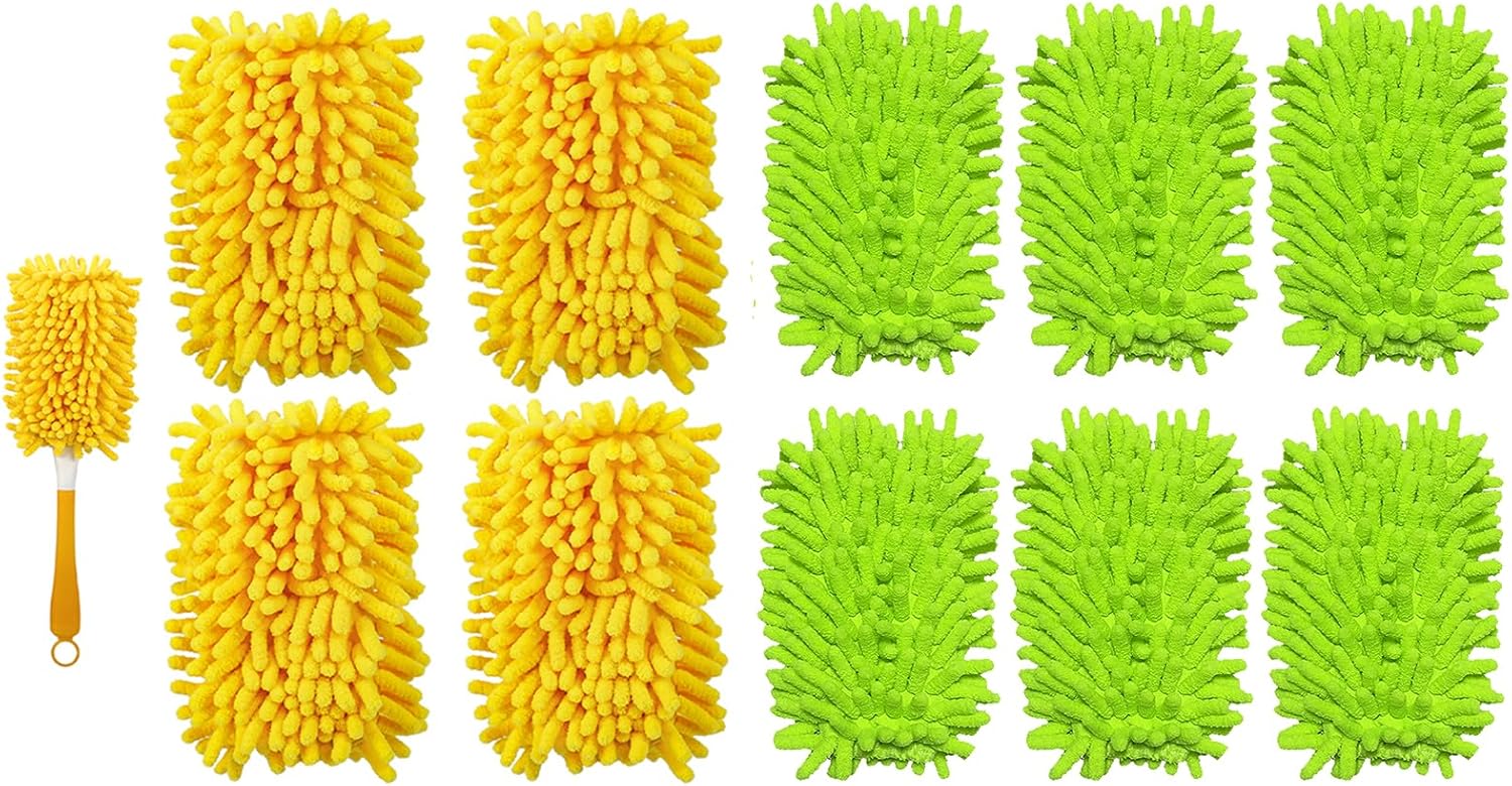 4+6 Reusable Duster Refill Compatible with Swiffer Hand Duster - 360 Heavy Duty Dusters Refills - Microfiber Ceiling Fan Duster for Swiffer Dusters Extended Handle Handle is Not Included