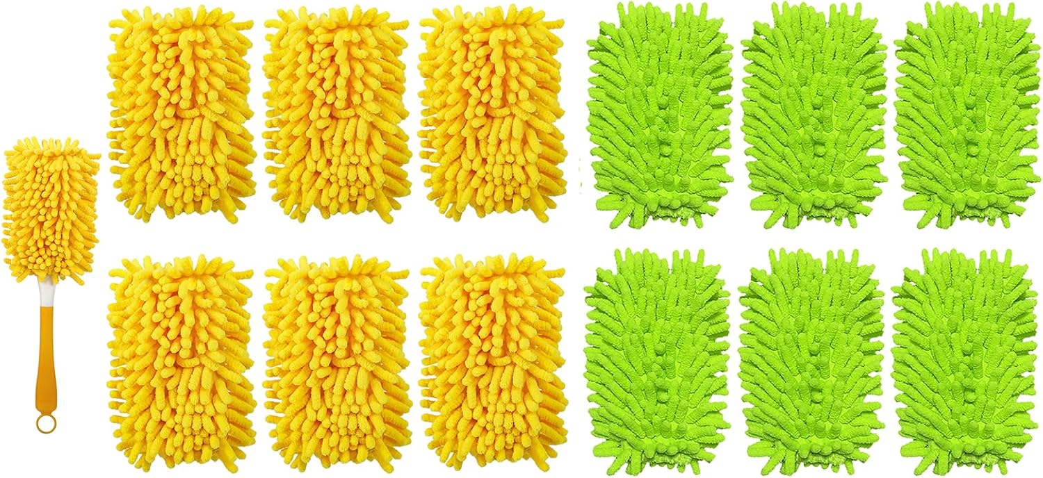 6+6 Reusable Duster Refill Compatible with Swiffer Hand Duster - 360 Heavy Duty Dusters Refills - Microfiber Ceiling Fan Duster for Swiffer Dusters Extended Handle Handle is Not Included