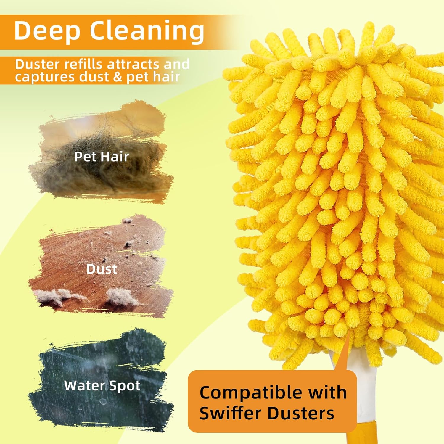 6+6 Reusable Duster Refill Compatible with Swiffer Hand Duster - 360 Heavy Duty Dusters Refills - Microfiber Ceiling Fan Duster for Swiffer Dusters Extended Handle Handle is Not Included