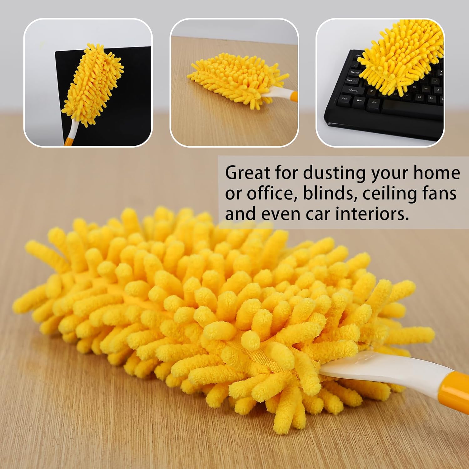 6+6 Reusable Duster Refill Compatible with Swiffer Hand Duster - 360 Heavy Duty Dusters Refills - Microfiber Ceiling Fan Duster for Swiffer Dusters Extended Handle Handle is Not Included