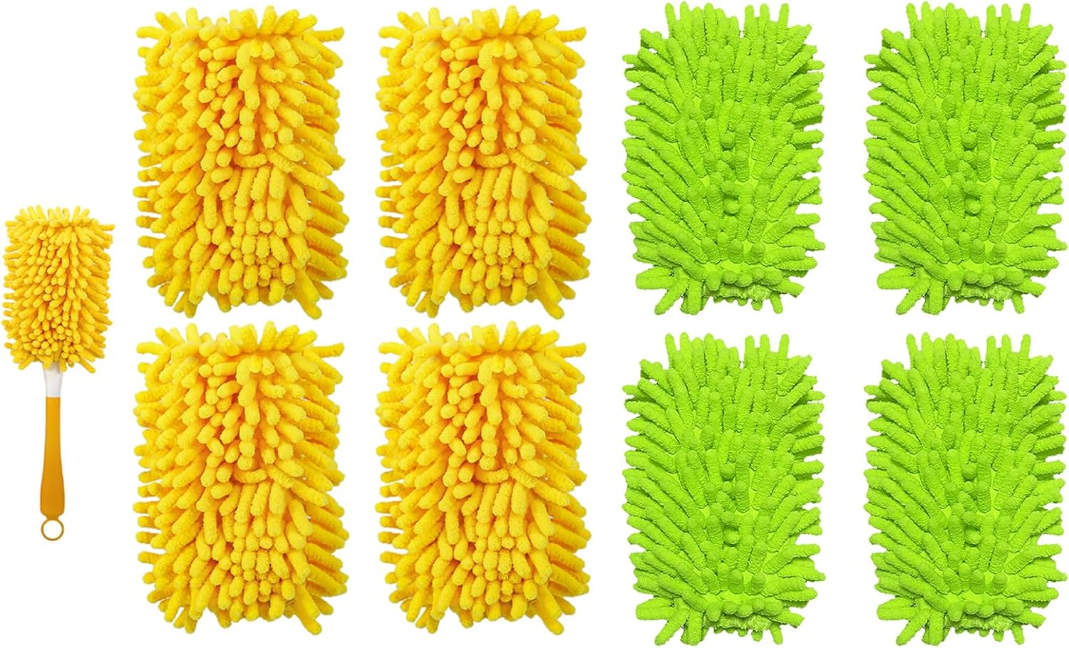 4+4 Reusable Duster Refill Compatible with Swiffer Hand Duster - 360 Heavy Duty Dusters Refills - Microfiber Ceiling Fan Duster for Swiffer Dusters Extended Handle Handle is Not Included
