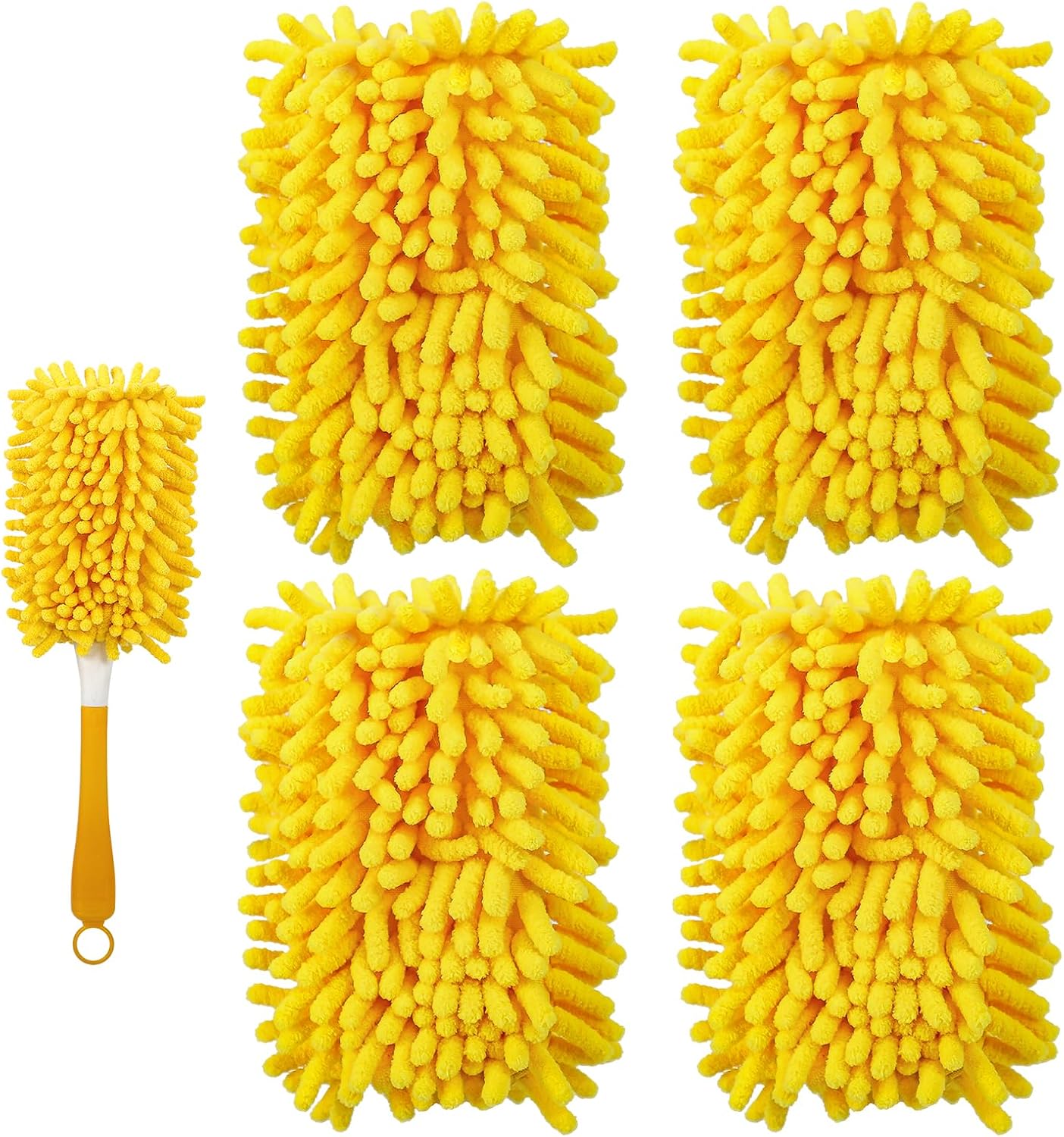 4+4 Reusable Duster Refill Compatible with Swiffer Hand Duster - 360 Heavy Duty Dusters Refills - Microfiber Ceiling Fan Duster for Swiffer Dusters Extended Handle Handle is Not Included