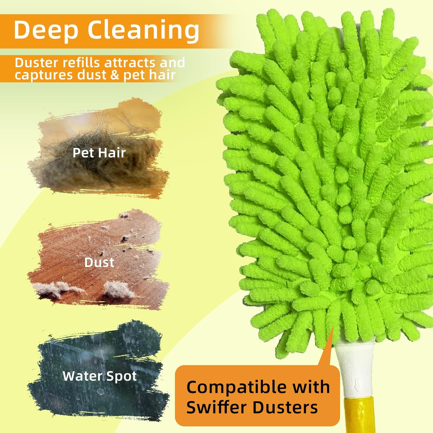 4+4 Reusable Duster Refill Compatible with Swiffer Hand Duster - 360 Heavy Duty Dusters Refills - Microfiber Ceiling Fan Duster for Swiffer Dusters Extended Handle Handle is Not Included