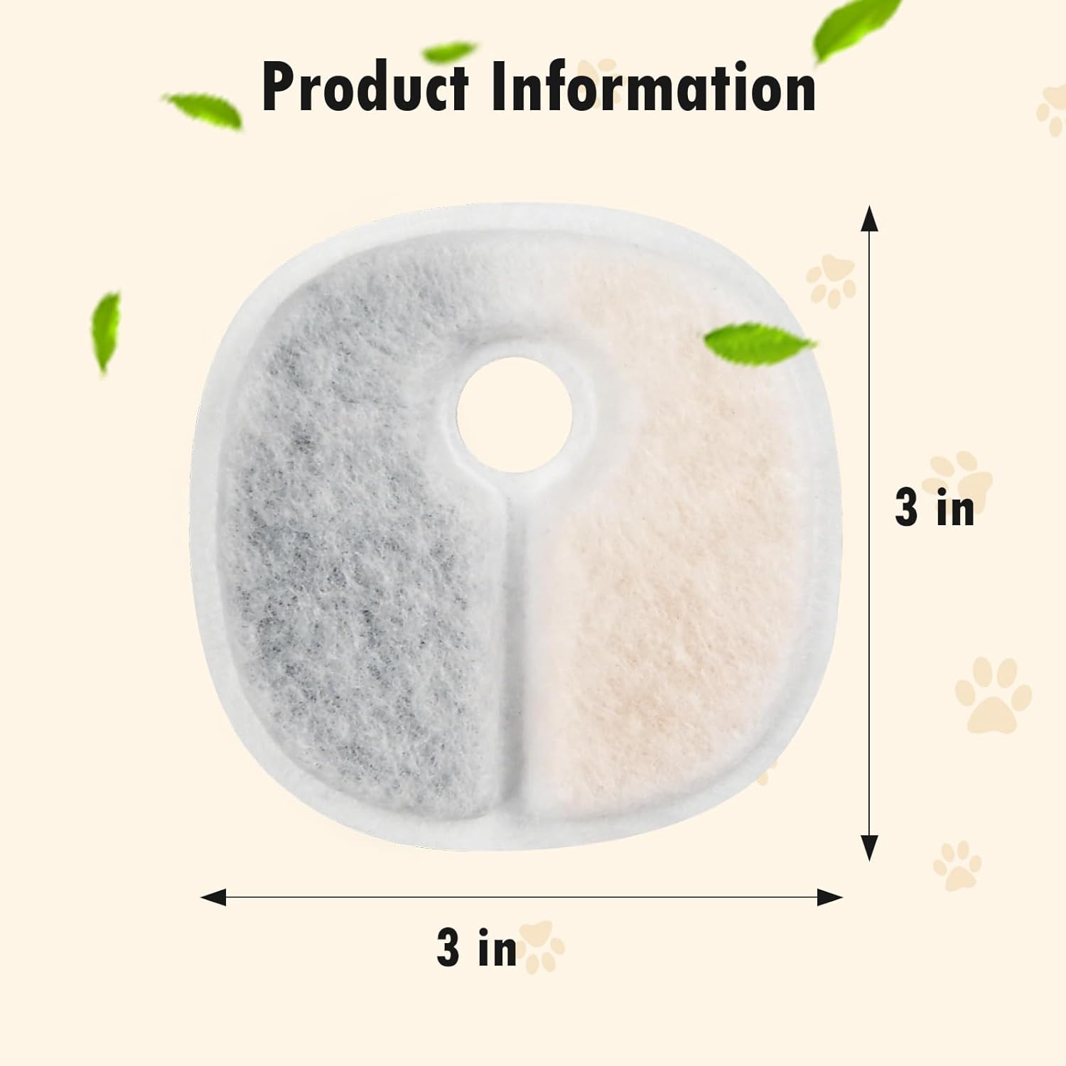 Filter Replacements Compatible with E1/E1+ Cat Fountain 2L/67oz , 16 Pack refills of 1 Year Set for Pet Water Fountain