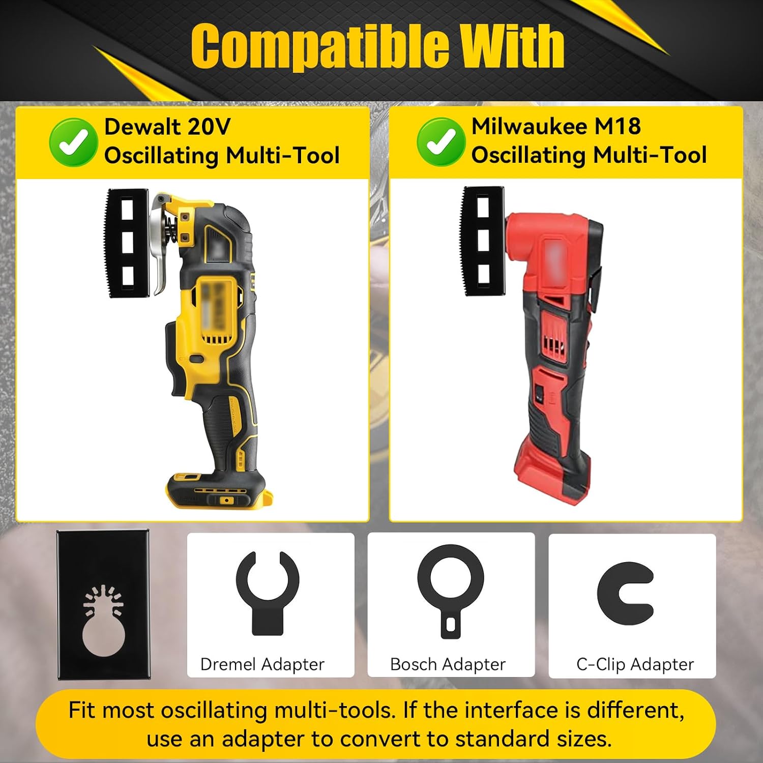 2 Pcs Square Slot Cutter, Drywall Outlet Cutter for Dewalt 20V & Milwaukee M18 Oscillating Multi-Tools, Hardened Steel Electrical Box Cutting Tool for Single Gang Wall Box, One-Step Cutting in Place