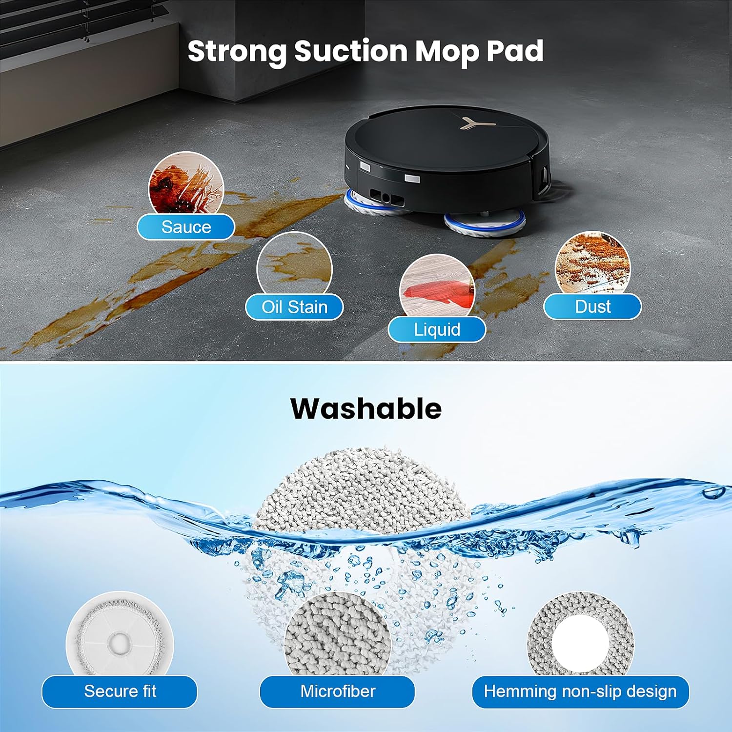 24 Pcs Replacement Parts for Ecovacs Deebot T50 Pro Omni / T50 Pro Omni Gen2 / T50 Omni Robot Vacuum, Include 1 Main Brush, 6 Dust Bags, 4 Filters, 6 Side Brushes, 6 Mop Pads and 1 Cleaning Tool