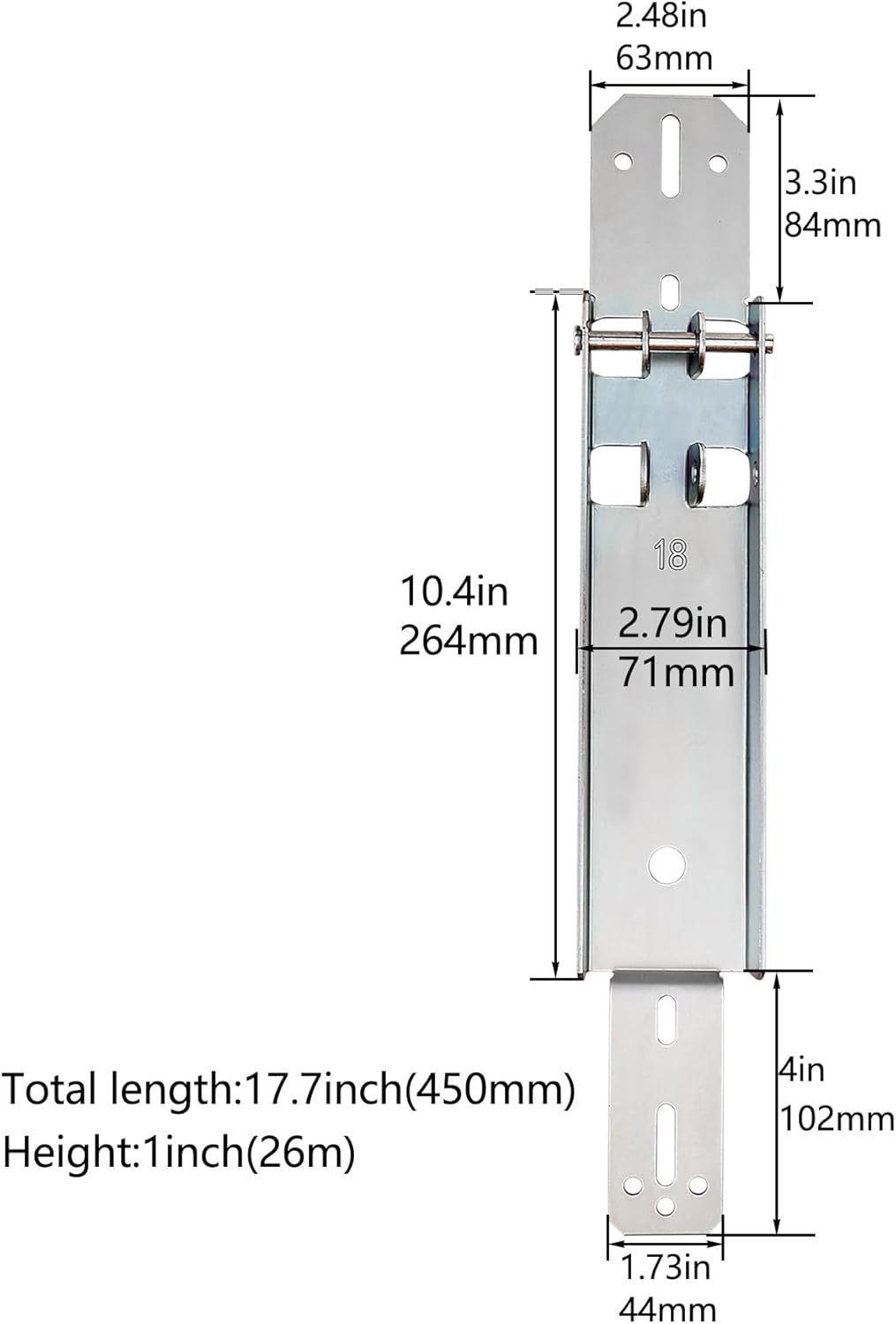 Xadnitu Garage Door Reinforcement Bracket, Operator Repair Hookup Brackets with Clevis Pin for Repairing Attach to The Garage Opener 18 inch