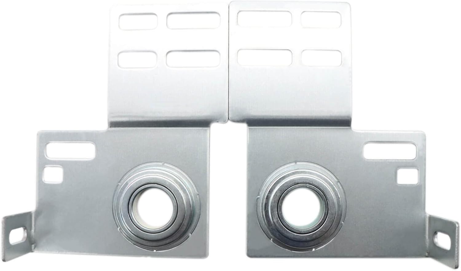 End Bearing Plates Brackets, Garage Door Parts Torsion Spring Residential Bracket with Bearings 3 3/8 Inch, for 2" Track Wood or Steel Doors Pair
