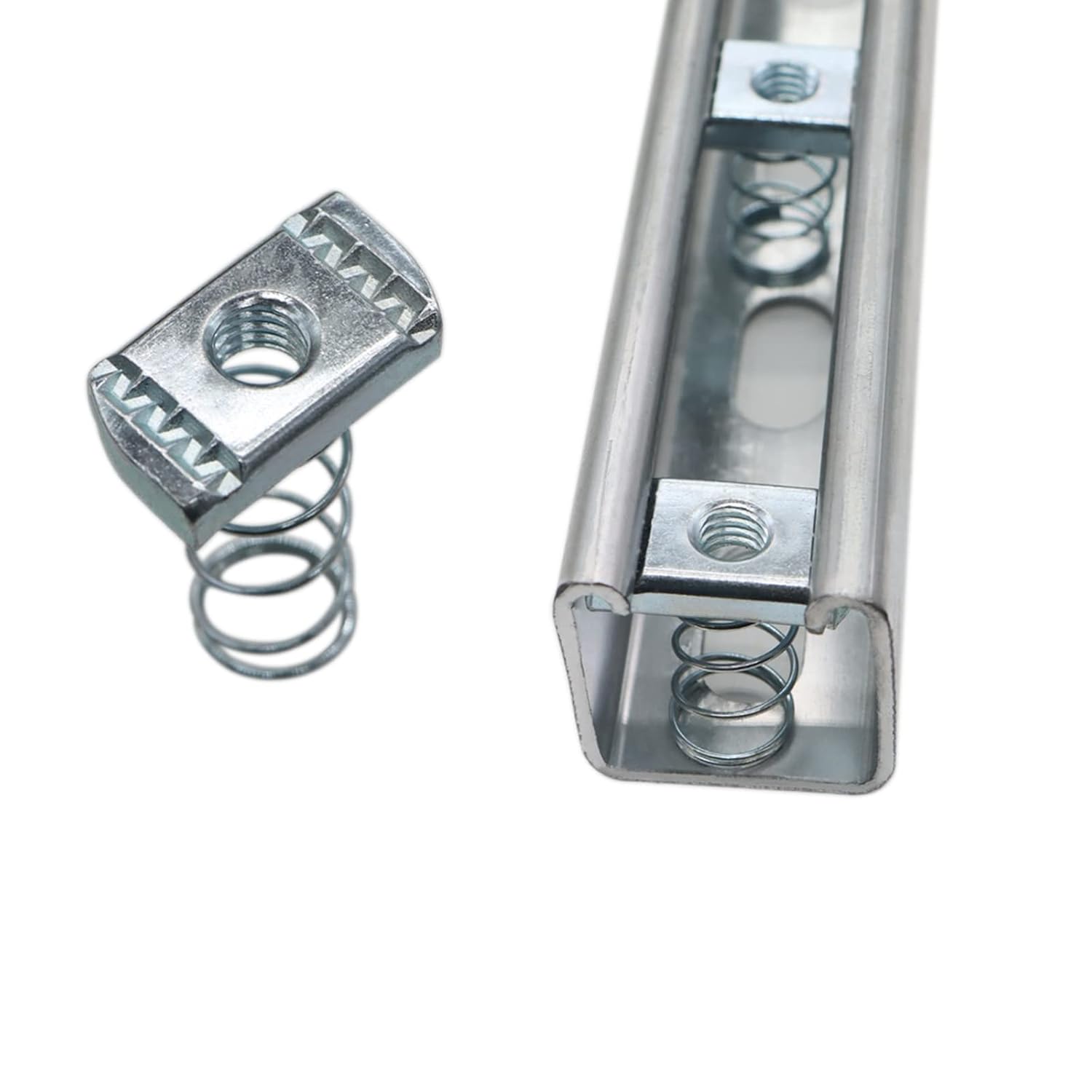 100 Strut Channel Nuts, 3/8-16 Spring Channel Nuts with Zinc Electroplate Finish, Long Spring Nuts Great for Use with Strut Channel 100 Pack