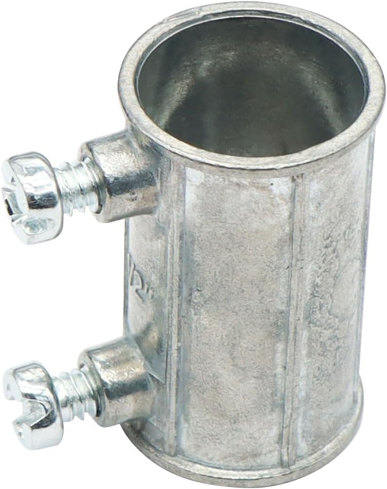 Xadnitu 30 Pieces 1/2" EMT Set Screw Type Conduit Coupling, Metallic Die-Cast Conduits Fitting for Factory, Garden Pipes Connection