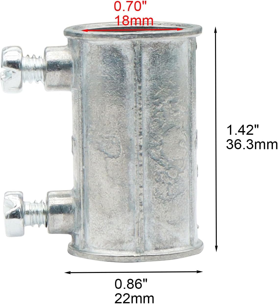 Xadnitu 30 Pieces 1/2" EMT Set Screw Type Conduit Coupling, Metallic Die-Cast Conduits Fitting for Factory, Garden Pipes Connection