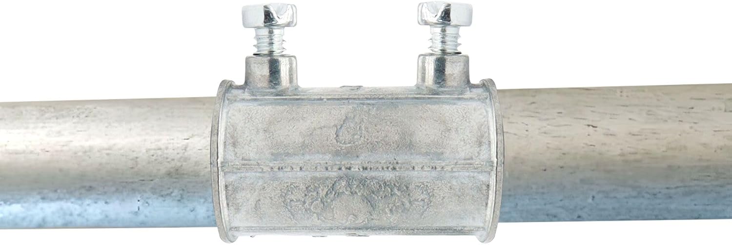 Xadnitu 30 Pieces 1/2" EMT Set Screw Type Conduit Coupling, Metallic Die-Cast Conduits Fitting for Factory, Garden Pipes Connection