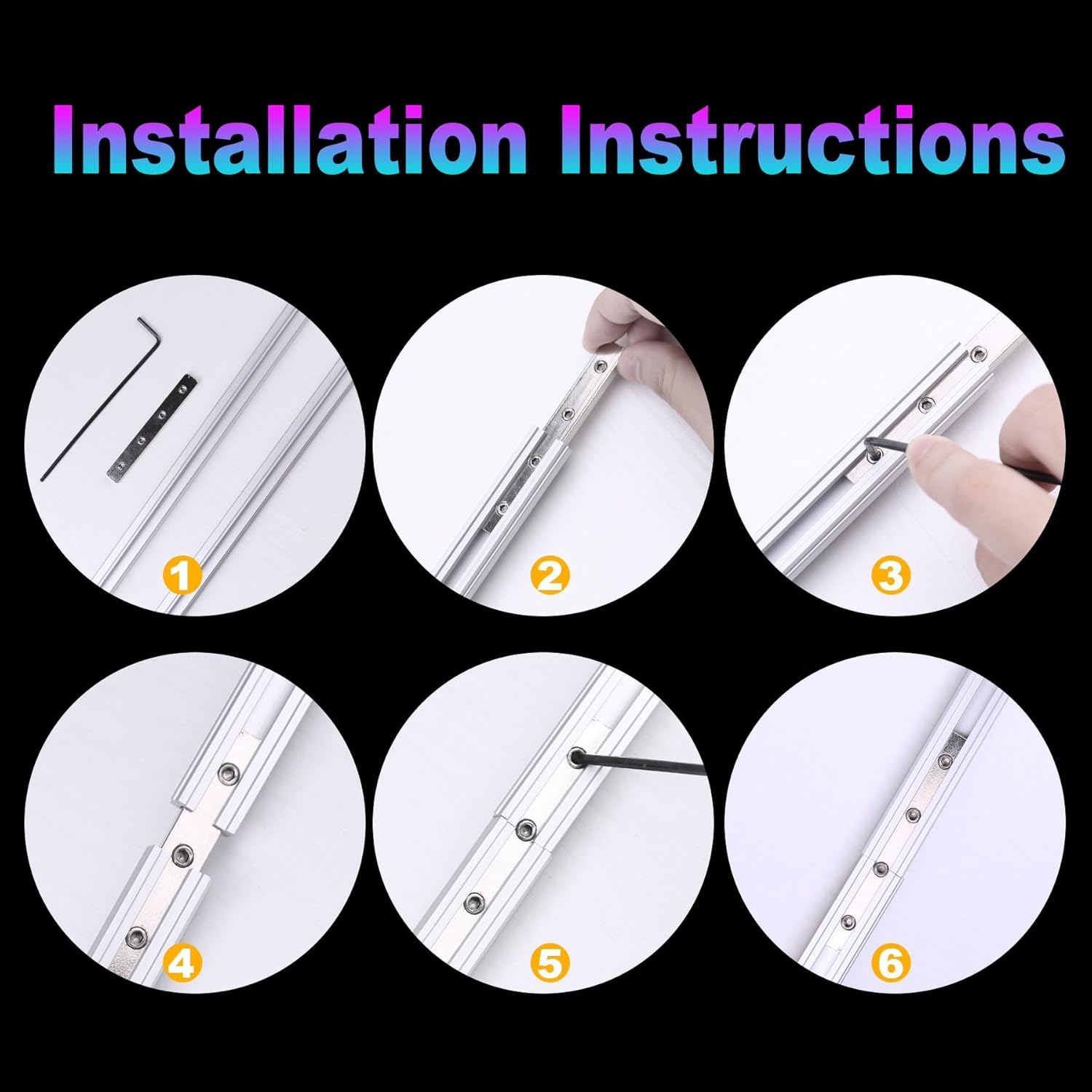 Xadnitu 96" in 2 Sections of 48" Aluminum Sliding Screen Door Track, Sliding Door Bottom Track for Screen Doors Guide or Replacement