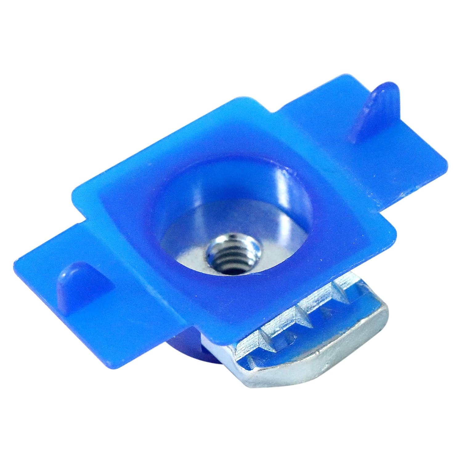 Xadnitu 100 Pieces 1/4"-20 Strut Channel Cone Nuts with Nylon Blue Tab, Thickened Unistrut Squeeze Nuts for Strut Channel Support, Solar Panel Mounting System