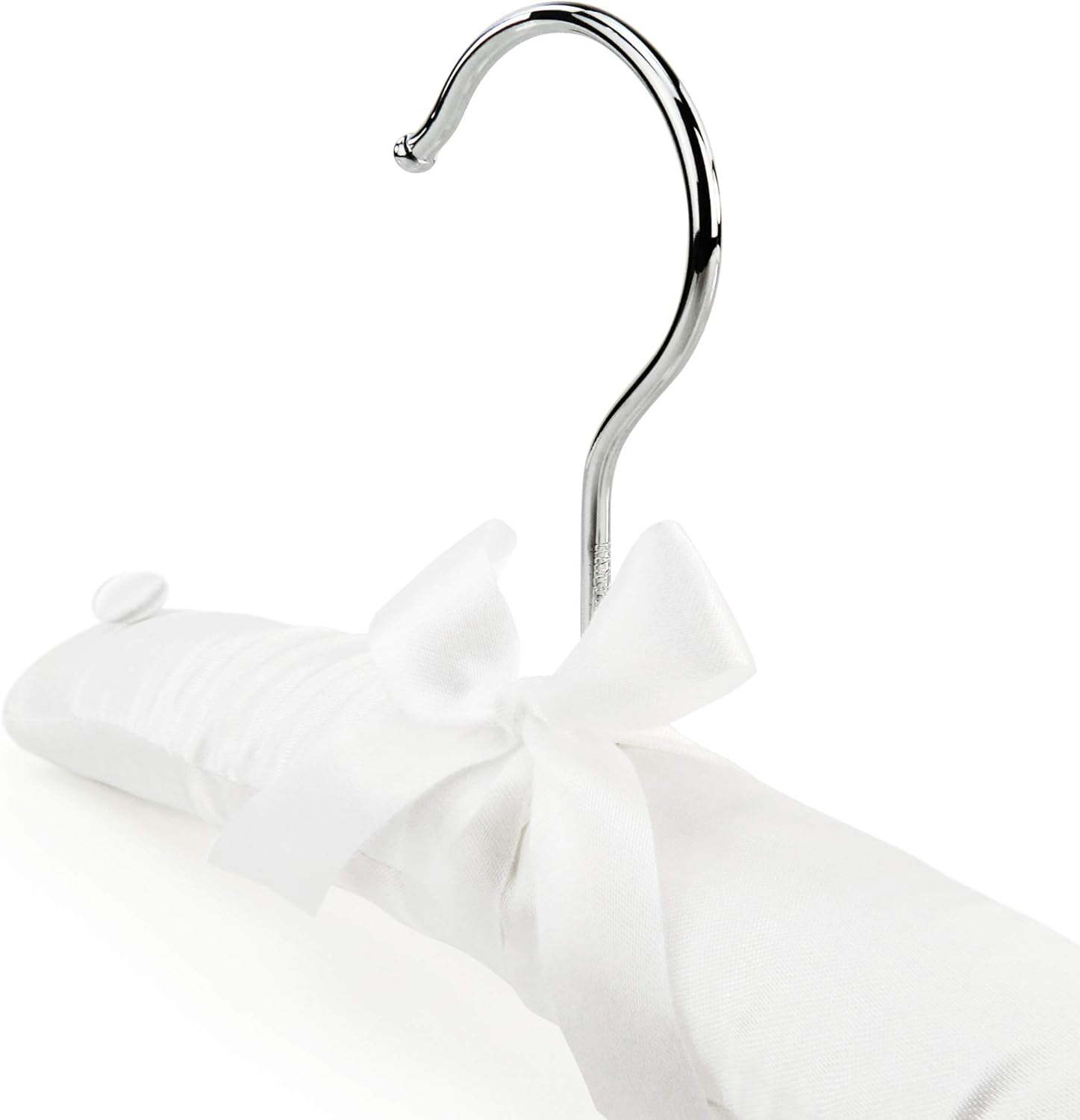 HANGERWORLD Pack of 3 Small Kids Satin Padded Hangers - 11.8inch Soft White Infant, Toddler and Baby Hangers for Nursery Closet