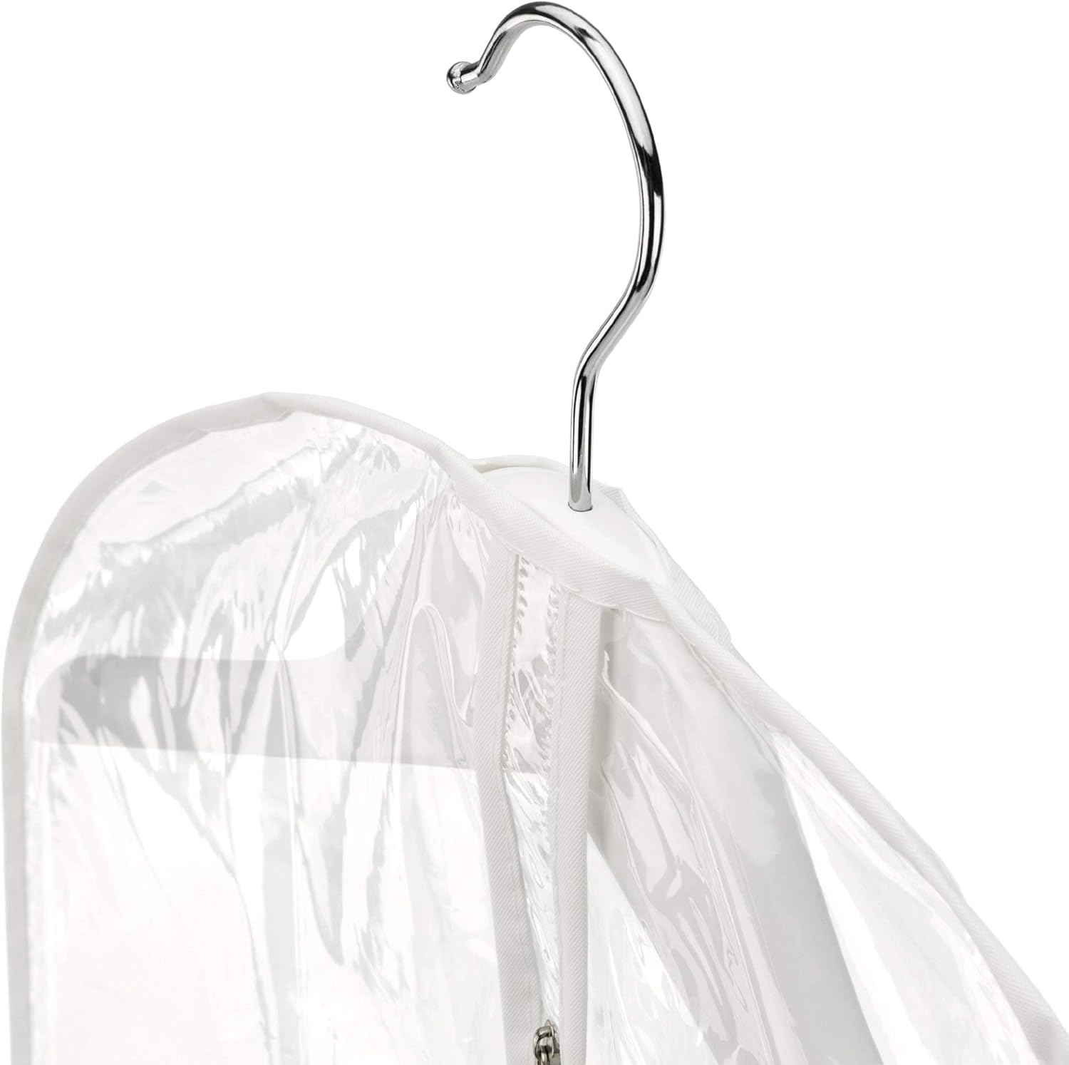 HANGERWORLD Clear 40inch Showerproof White Trim Suit Coat Garment Clothes Carry Cover Protector Bags 12