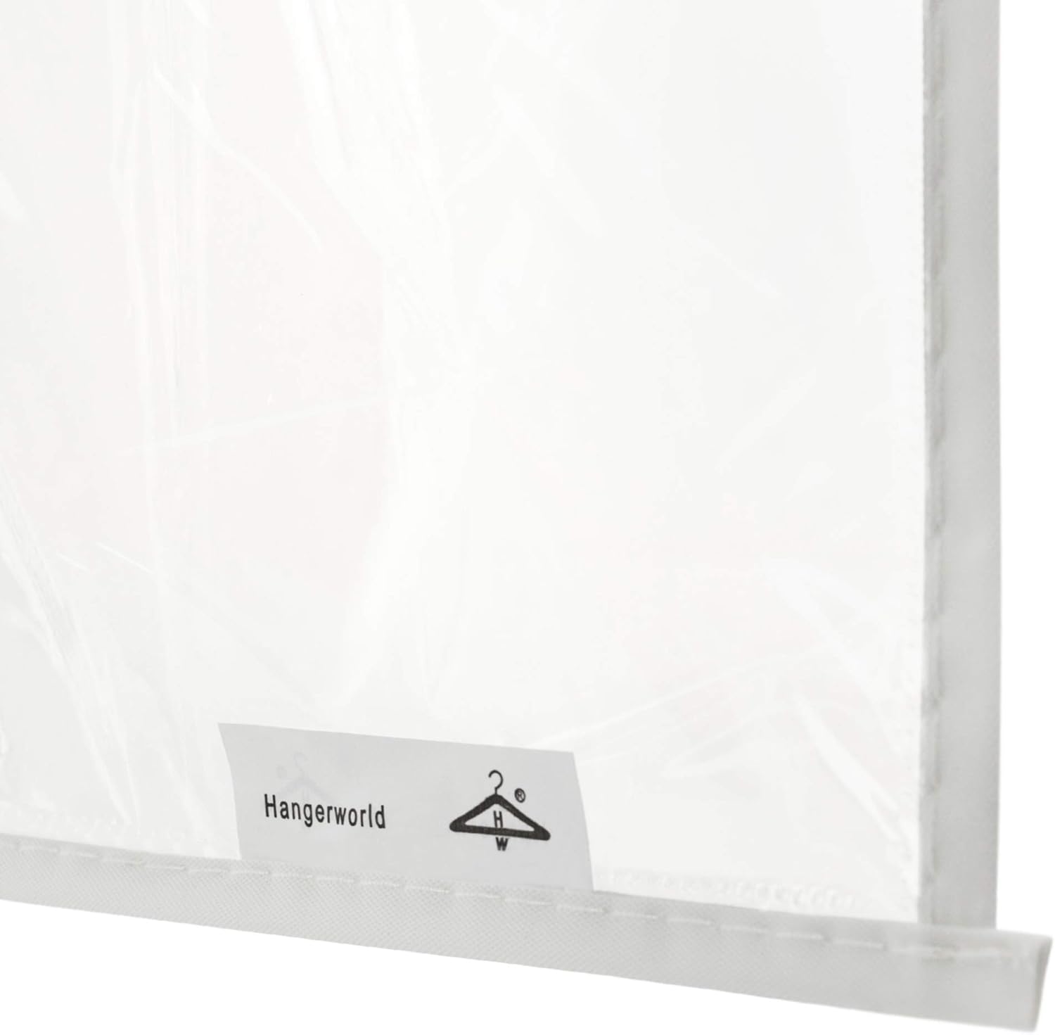 HANGERWORLD Clear 40inch Showerproof White Trim Suit Coat Garment Clothes Carry Cover Protector Bags 12