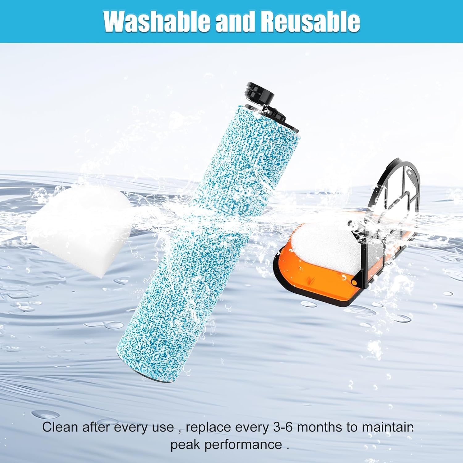 WD161 Brush Roller and Filter for Shark HydroVac Vacuum Cleaner compatible with Shark WD161 WD261 AW261 and WD101 WD201 WD100 WD200 AW201 WD200C WD201C WD101C WDB1, WDB2, WDFF1, WDFF2, WDB1F2 Vacuums