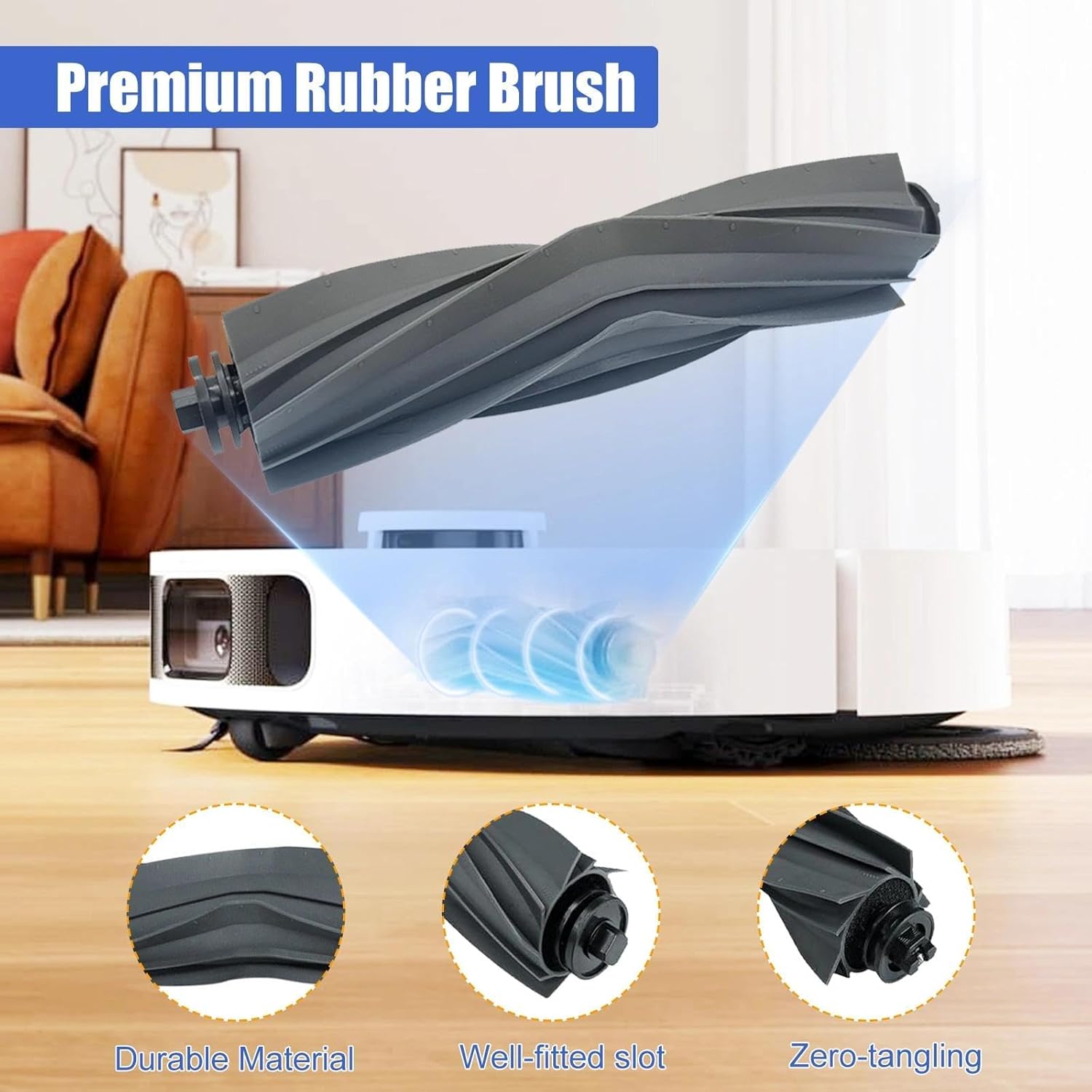 Replacement Parts Kits for Dreame L10s Ultra Gen 2/ L10s Pro Ultra Heat/ X30 Ultra/Mova E30 Ultra Vacuum Cleaners 1 Brush Roll 4 Side Brushes 4 Mops 4 Filters 4 Dust Bags with Cleaning Tool Brush