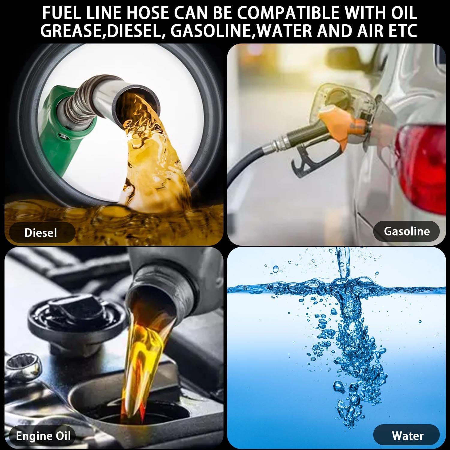 3/4 Inch 19mm ID Fuel Line Hose Ph Lock NBR Rubber Hose Line 300PSI for Automotive Engines Systems 5FT