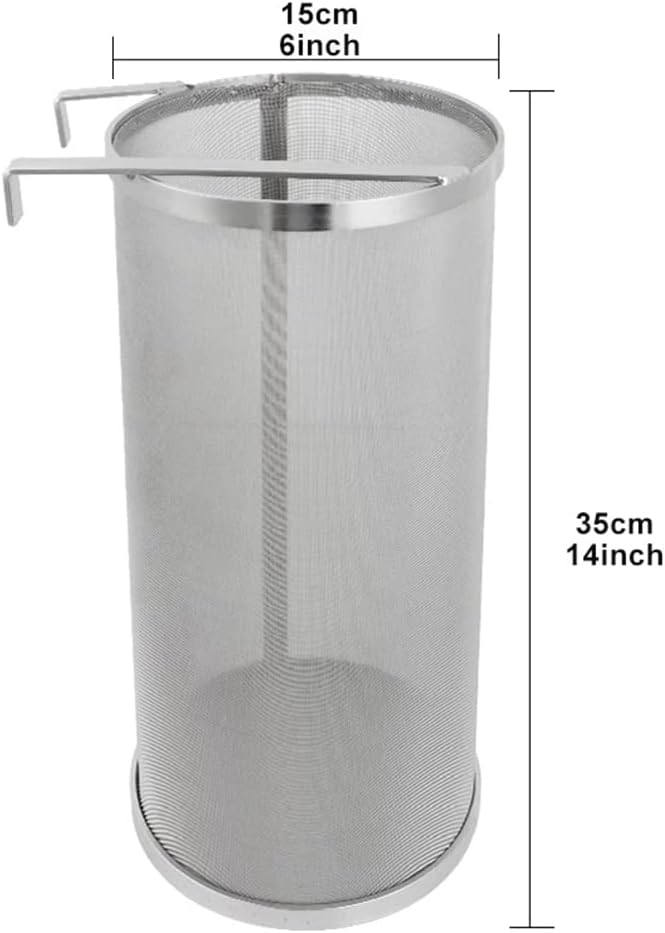 300 Micron 6"x14" Spider Strainer Mesh Hops for Home Beer Brewing Filter Kettle