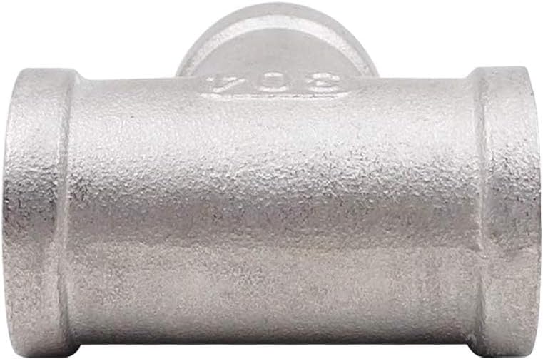 1" Female NPT Tee Adapter Cast Pipe Fitting Stainless Steel 3 Way Shape Connector，Pack of 2