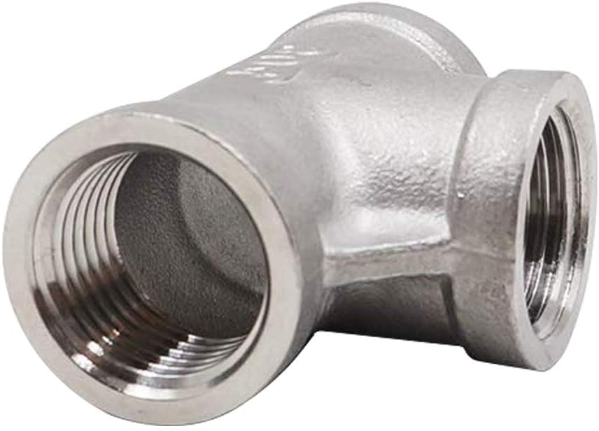 1" Female NPT Tee Adapter Cast Pipe Fitting Stainless Steel 3 Way Shape Connector，Pack of 2