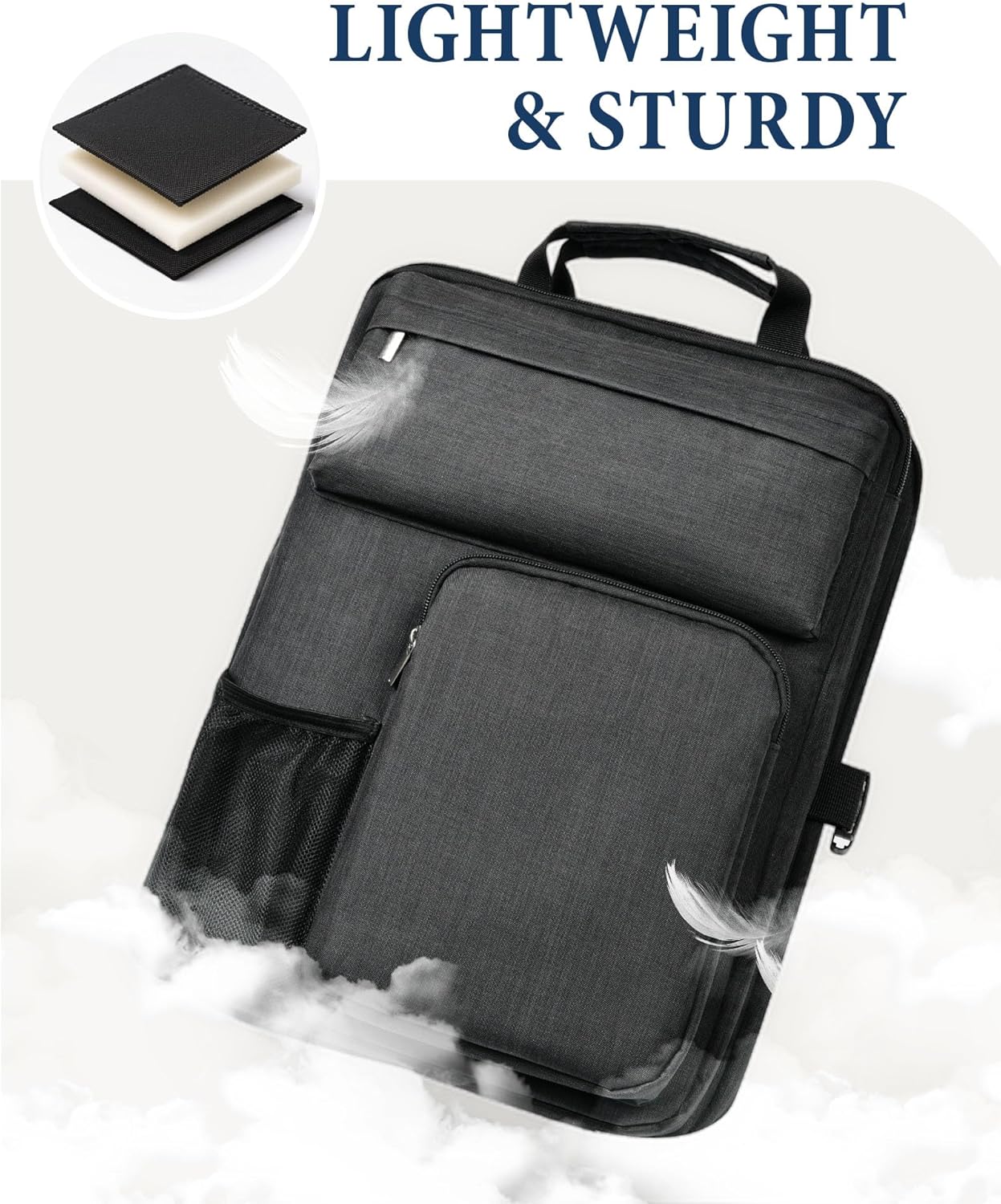 Over Luggage Organizer for Suitcase, Luggage Harness with Cup Holder, Portable Travel Backpack with Adjtable Straps, Hanging Suitcase Organizer for 16" Laptop, Passport