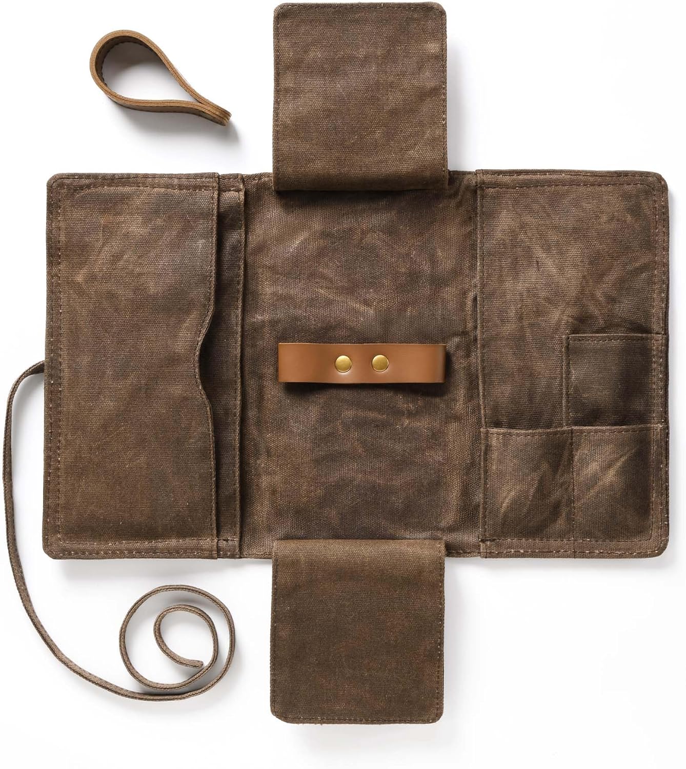 Waxed Canvas Tobacco Pouch for 2 Pipes, Smoking Tobacco Pipe Pouch with Foldable Stand, Smoking Case Bag Accessories Storage Organizer for Travel, Daily e & Gift Pipes Not Included