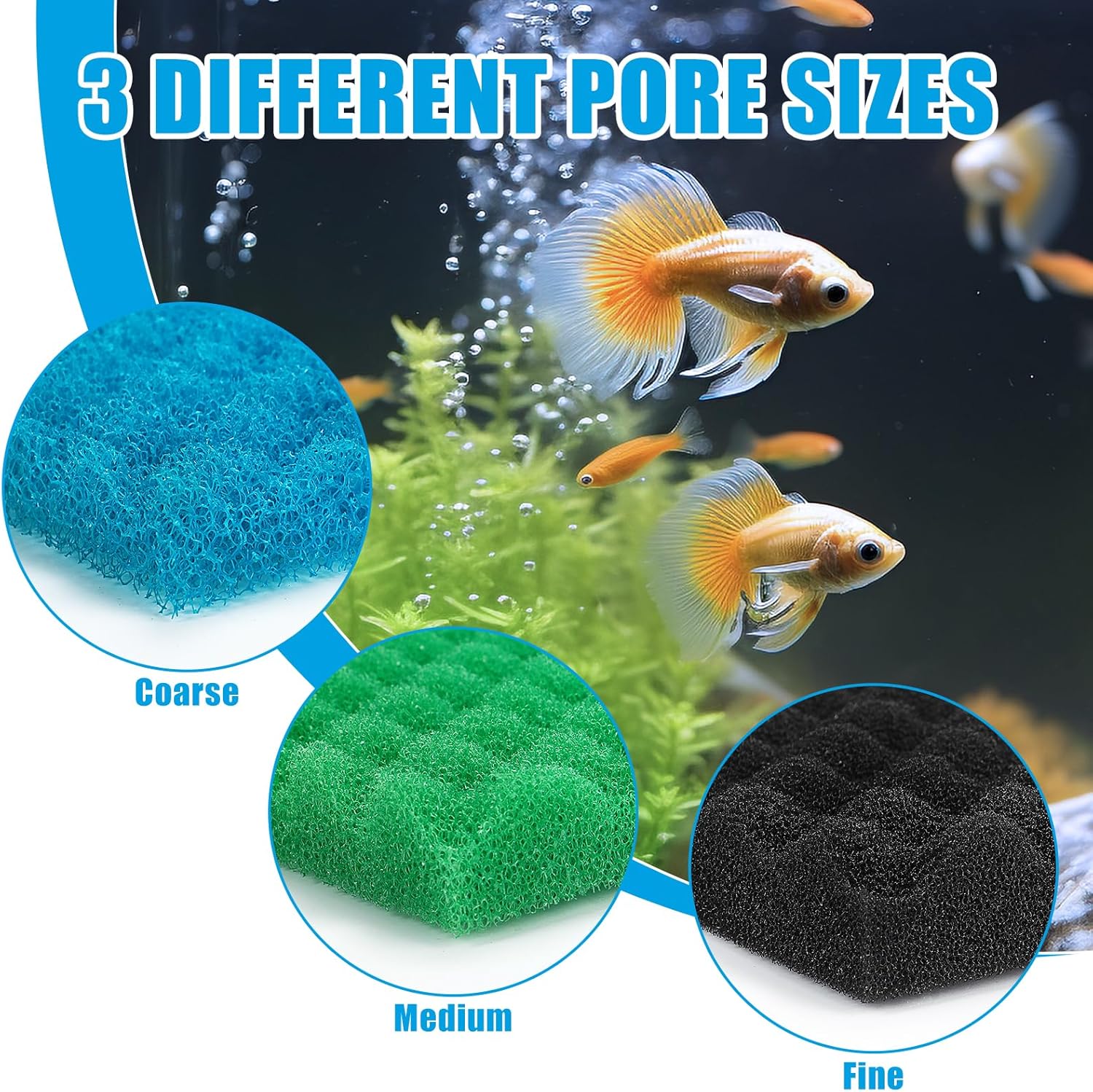 Aquarium Bio Sponge Foam Filter Media Pad Cut-to-fit for Fish Tank Sump Pond 17" x 11" x 1/2" to 1"