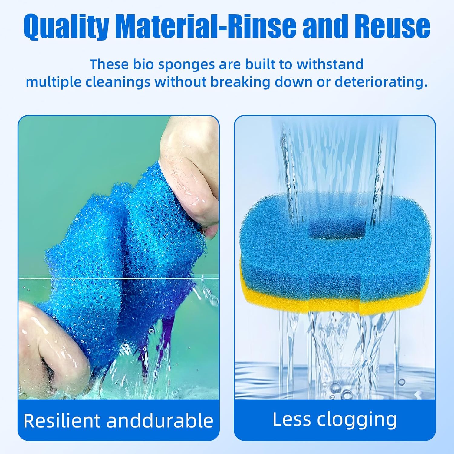 Replacement Pond Filter Sponge Compatible with Anbull/VIVOHOME 950/1370GPH Pond Filter Pump 4pcs