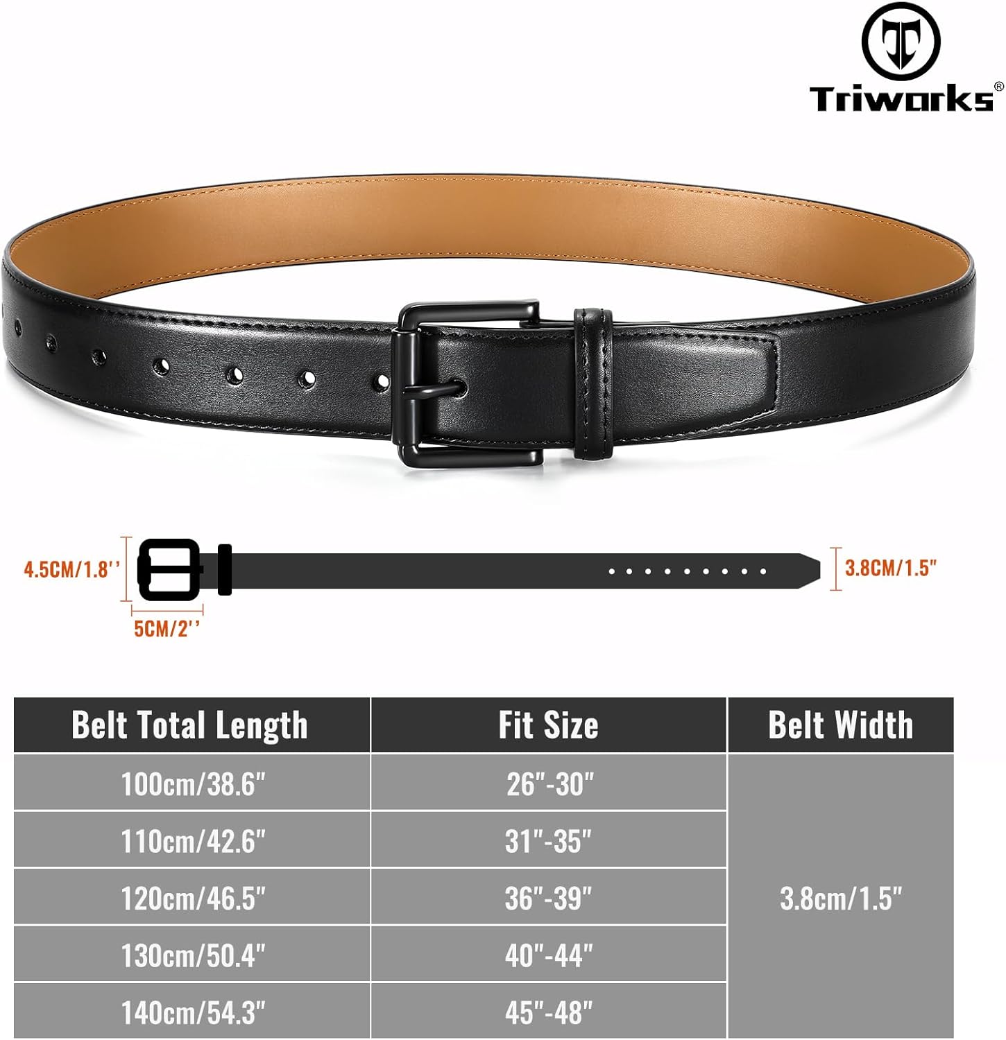 Men Genuine Leather Belt Mens Dress Belt Pin Buckle for Jeans Pants