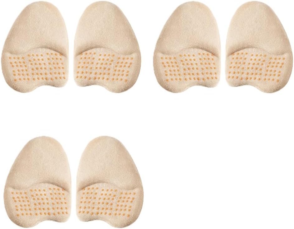 Metatarsal Pads for Women, 2026 Upgraded Ball of Foot Chions, Shoe Inserts with Non-Slip Design, One Size Fits All Breathable Comfort Insoles for High Heels, Sneakers, Sandals Khaki, 3 Pairs