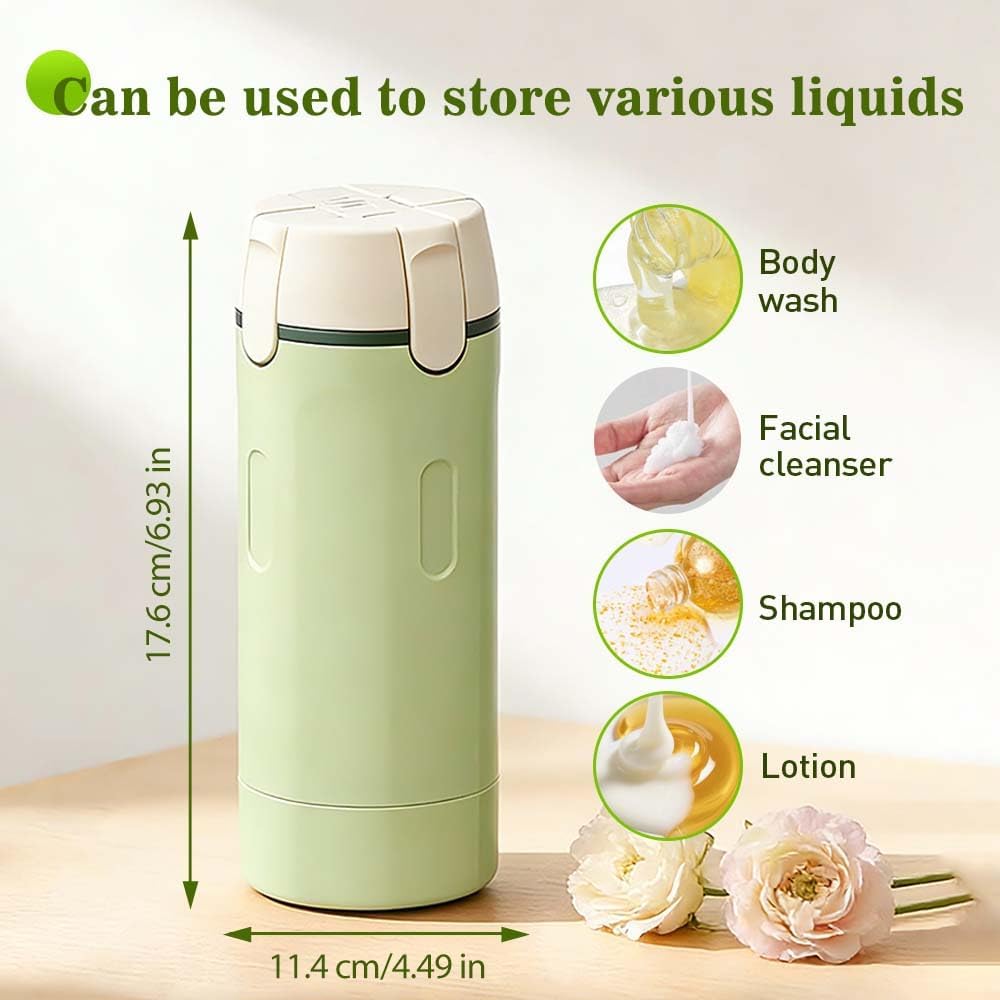 4 in 1 Travel Perfume Bottle Refillable, 4 Pack 30ML Travel Bottles for Toiletries, Leak-Proof & Portable Travel Dispensers Containers for Shampoo, Lotion Green