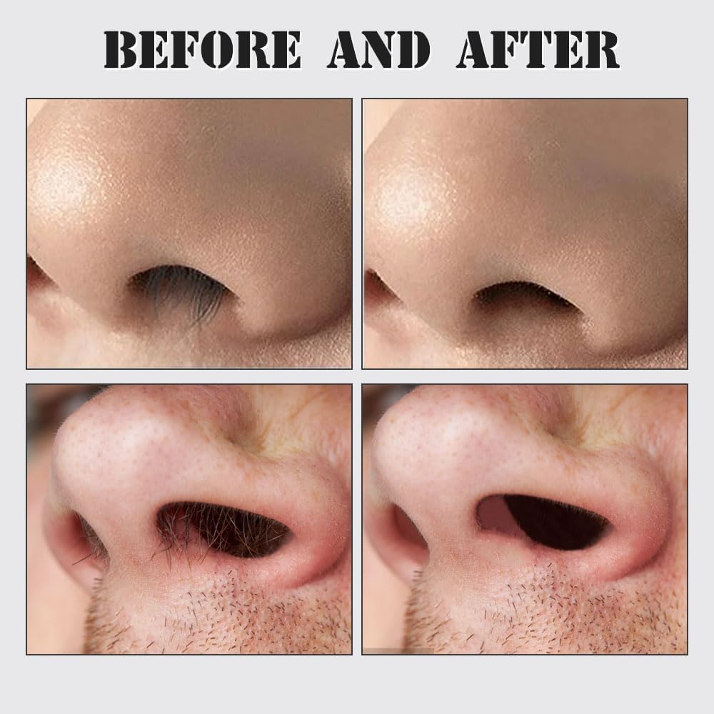 Nasal Hair Cutter, 2025 Double-Sided Nose Hairs Removal, Manual 360° Rotating Nostril Hair Removal Tool, Manual Nose Hairs Cutter, Nasal Hair Trimmer with Ear Picker for Women Men Beige, 3PCS