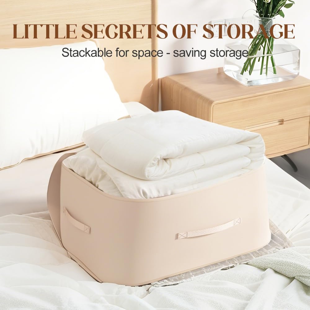 Multifunctional Comforter Storage Bag, 2026 New Ultra Space Saving Self Compression Organizer, for Comforters, Clothes, Blankets, Home Organization Mt Haves Gray, X-Large