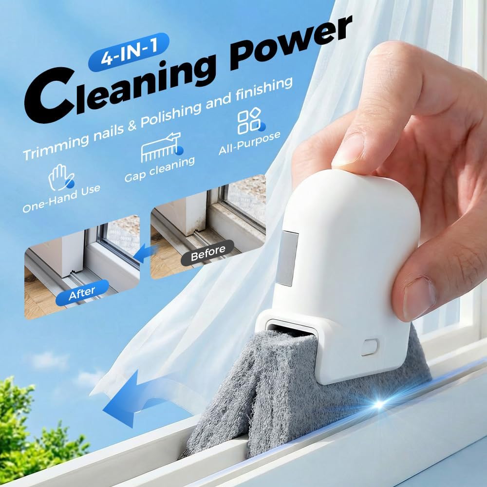 Magic Window Track Cleaner, 2026 Upgraded Handheld Cleaning Brh Set, for Window Slides Grooves, Tile Grout Lines, Shutter Slats, Car AC Vents & Narrow Gaps Mix-3PCS