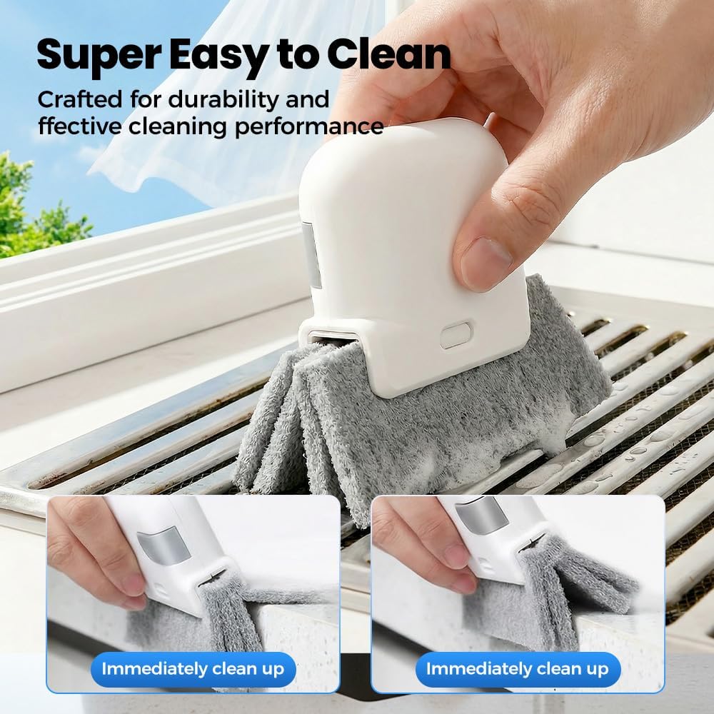 Magic Window Track Cleaner, 2026 Upgraded Handheld Cleaning Brh Set, for Window Slides Grooves, Tile Grout Lines, Shutter Slats, Car AC Vents & Narrow Gaps Mix-3PCS