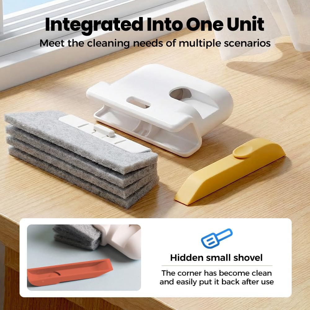 Magic Window Track Cleaner, 2026 Upgraded Handheld Cleaning Brh Set, for Window Slides Grooves, Tile Grout Lines, Shutter Slats, Car AC Vents & Narrow Gaps Mix-3PCS