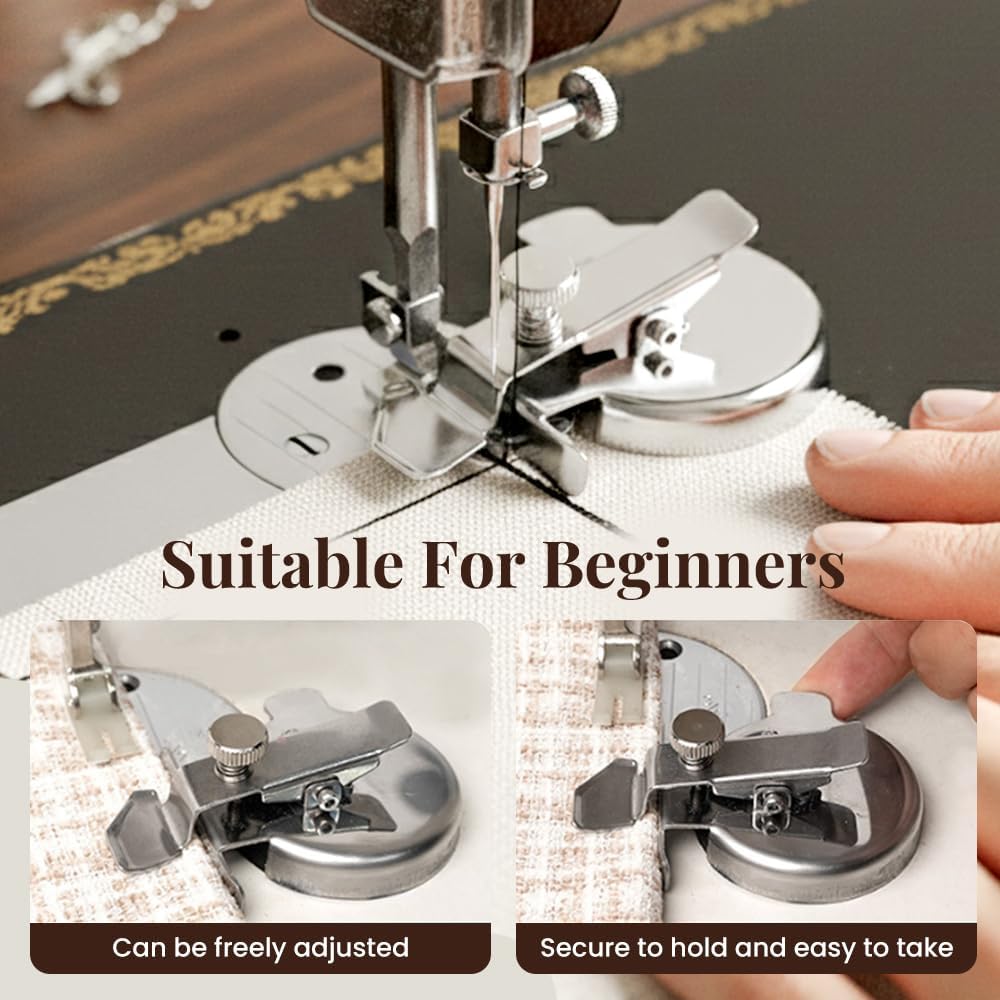 Adjtable Magnetic Seam Guide | Multi-Purpose Sewing & Quilting Guide with Round Edge & Adjtable Clip | Magnet Guide Tool for Straight & Curved Stitching 1PC
