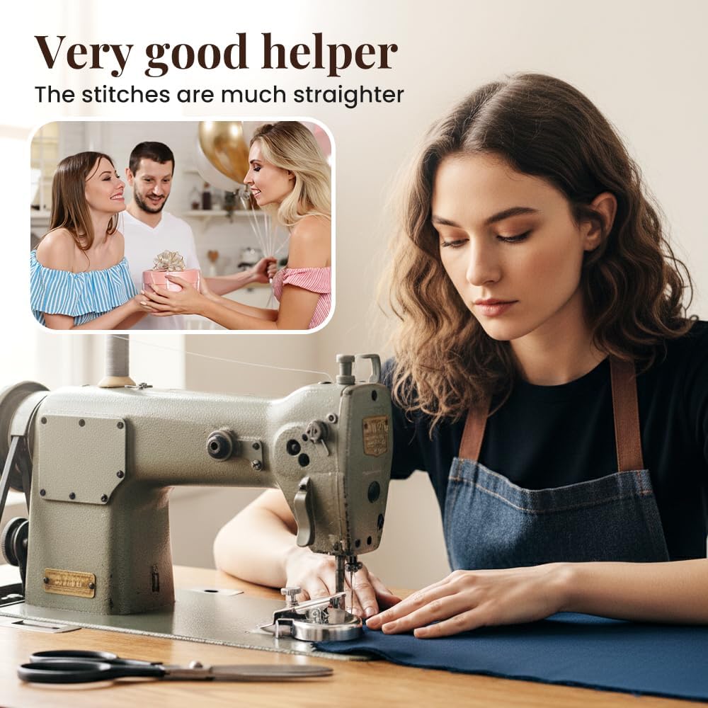 Adjtable Magnetic Seam Guide | Multi-Purpose Sewing & Quilting Guide with Round Edge & Adjtable Clip | Magnet Guide Tool for Straight & Curved Stitching 1PC