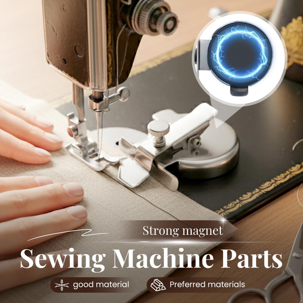 Adjtable Magnetic Seam Guide | Multi-Purpose Sewing & Quilting Guide with Round Edge & Adjtable Clip | Magnet Guide Tool for Straight & Curved Stitching 1PC