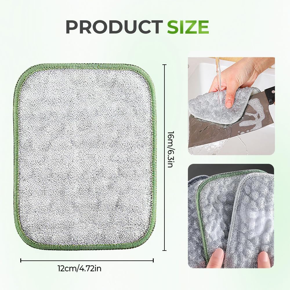 Multipurpose Wire Dishwashing Rags for Wet and Dry, Wire Scrubber Cloths for Kitchen, Reable Wire Miracle Cleaning Cloths, Non-Scratch Cleaning Cloth for Pots, Pans, Sinks, Grills 5 PCS