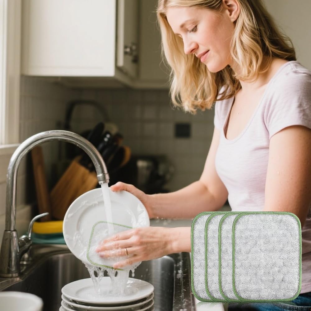 Multipurpose Wire Dishwashing Rags for Wet and Dry, Wire Scrubber Cloths for Kitchen, Reable Wire Miracle Cleaning Cloths, Non-Scratch Cleaning Cloth for Pots, Pans, Sinks, Grills 5 PCS