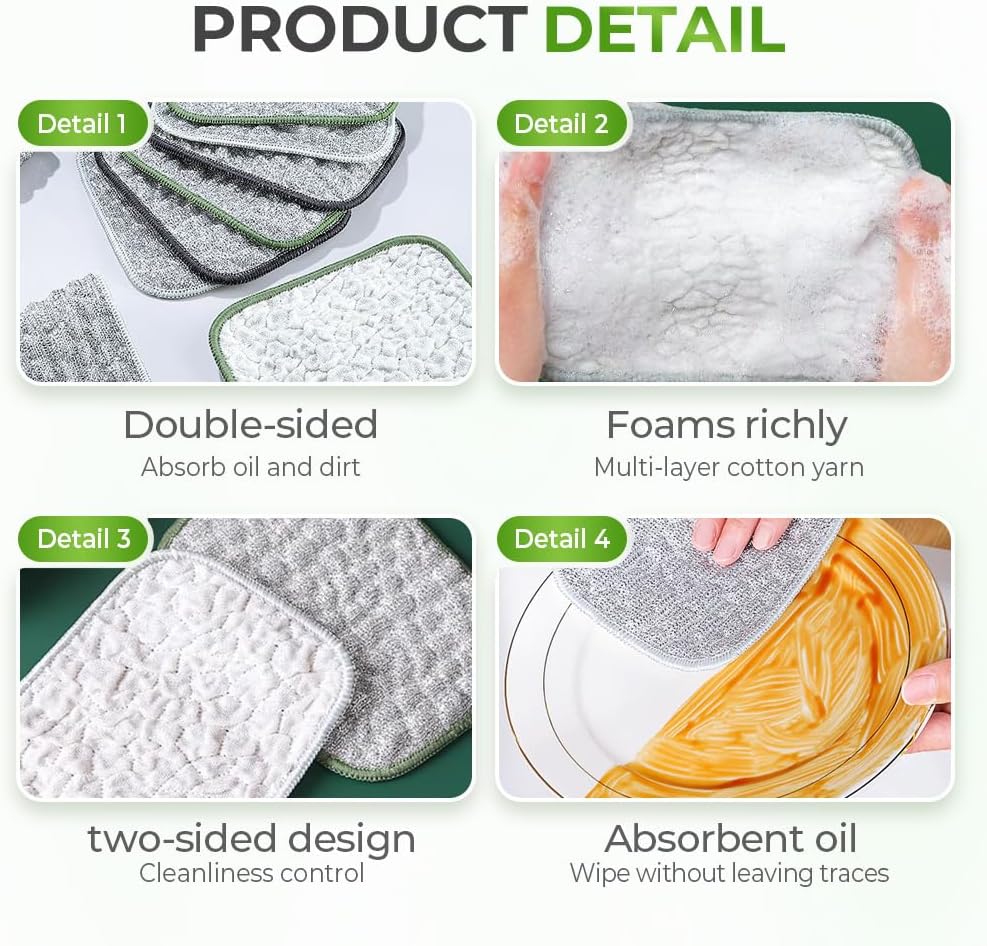 Multipurpose Wire Dishwashing Rags for Wet and Dry, Wire Scrubber Cloths for Kitchen, Reable Wire Miracle Cleaning Cloths, Non-Scratch Cleaning Cloth for Pots, Pans, Sinks, Grills 5 PCS